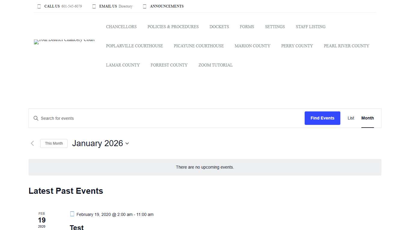 Events for January 2026 – 10th District Chancery Court